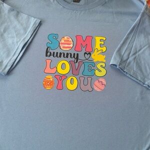 Gildan Unisex Light Blue "Some Bunny Loves You" Short Sleeve Tee
